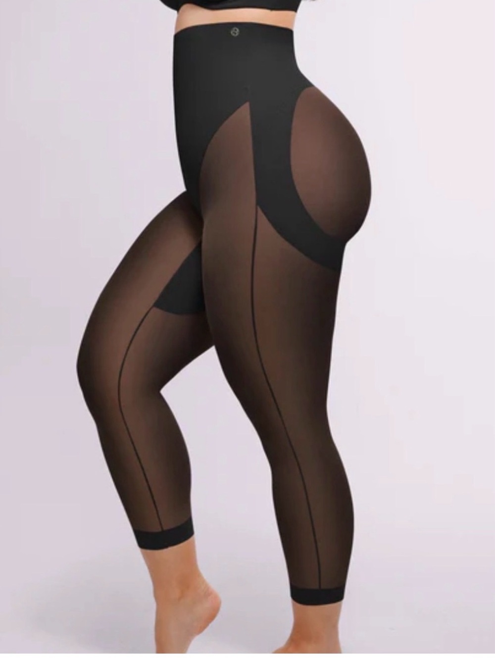 Shaping Sheer Black High-Waist Sculpting Leggings